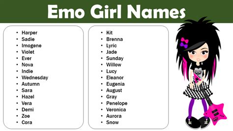 emo chick names|aesthetic names for girls.